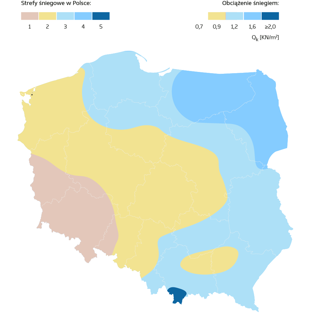 Strefy śniegowe w Polsce