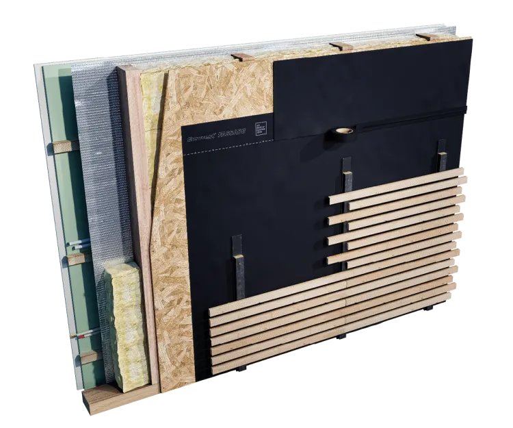 Eurovent® FASSADE - system elewacji wentylowanej z otwartymi szczelinami, przekroj, montaz