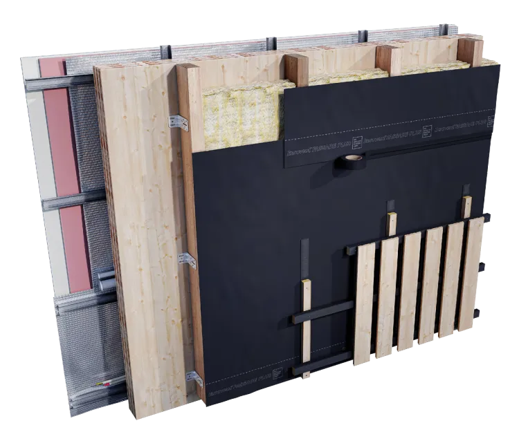 elewacja-przekroj-sciana-clt-membrana-wiatroizolacyjna-eurovent