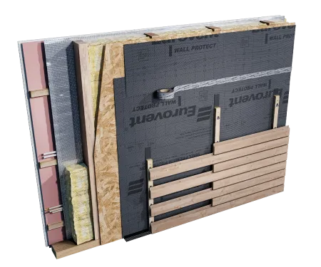 Eurovent® WALL PROTECT - montaz wiatroizolacji na scianie szkieletwoej, elewacja zamknieta wentylowana